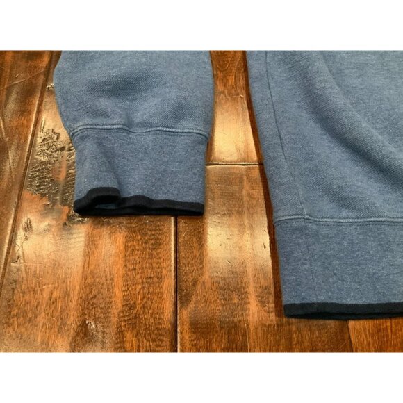 Brooks Brothers Men's Blue 1/4 Zip Pullover W/ Navy Blue Collar, Size XL - Picture 8 of 8